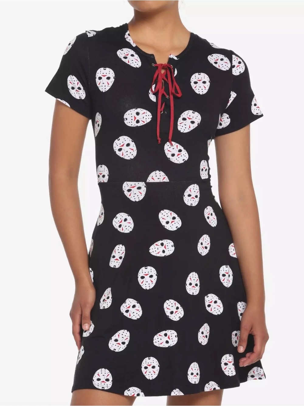 Friday the 13th Jason Mask Goth Horror Skater Dress M Halloween Y2K Spooky